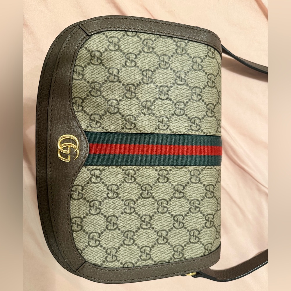 Gucci Ophidia GG Canvas Shoulder Bag Beige